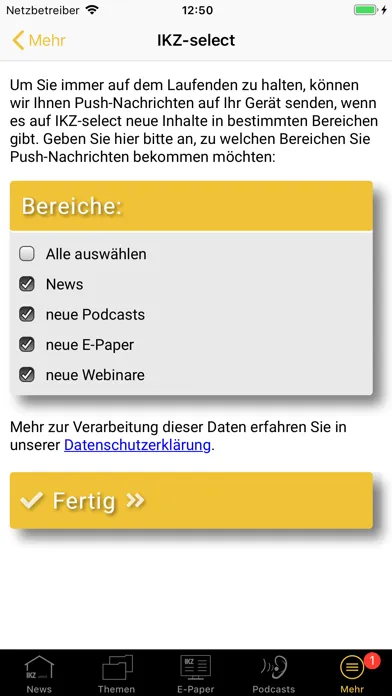 IKZ-select App Screenshots