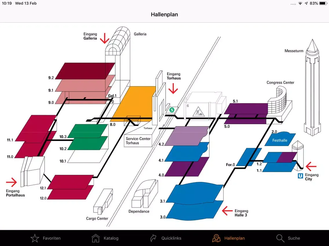 Screenshot di haustec.de Messeapp iPad 