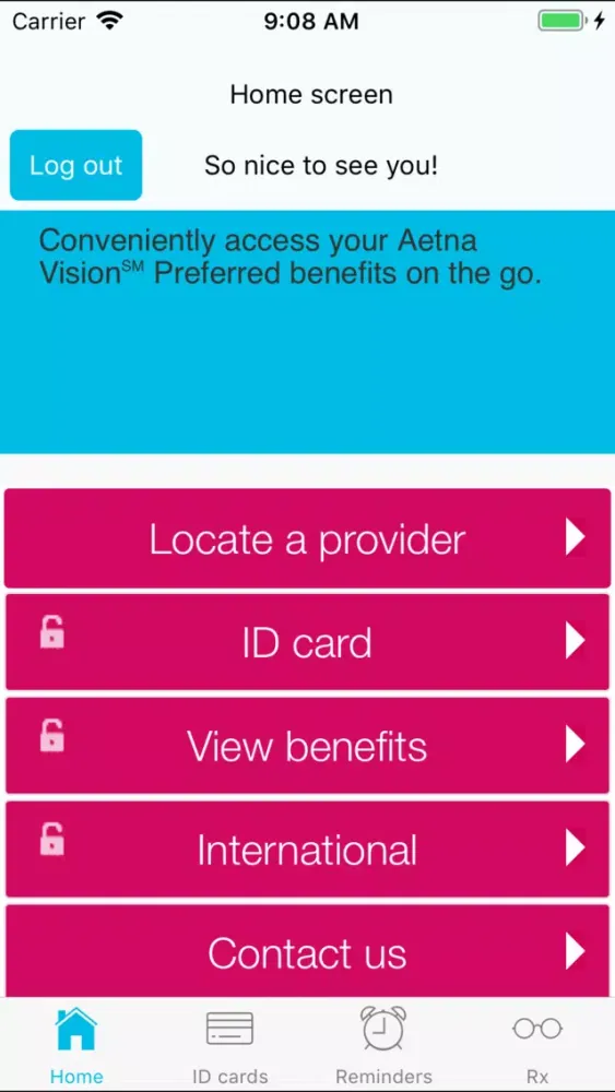 ภาพหน้าจอของ Aetna Vision Preferred℠