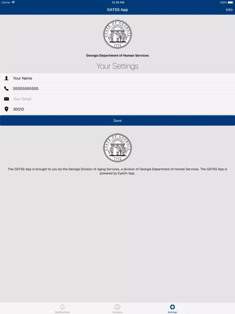 Capturas de pantalla de GATSS (GA Tele Support Snrs) iPad 