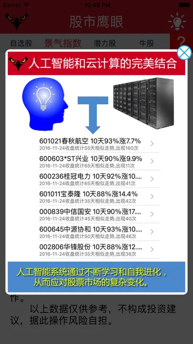 股市鹰眼——人工智能选股App应用截图