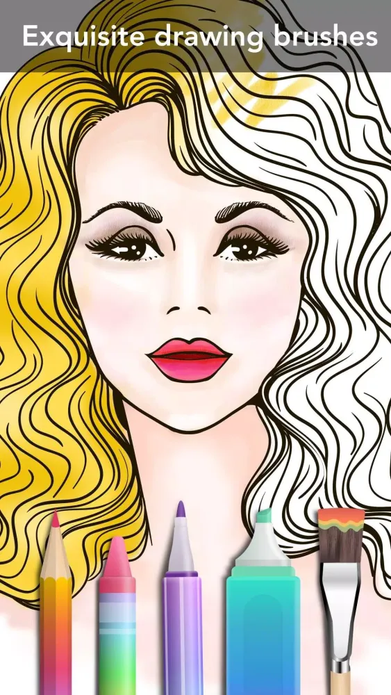 Tangkapan layar Girls Coloring Book