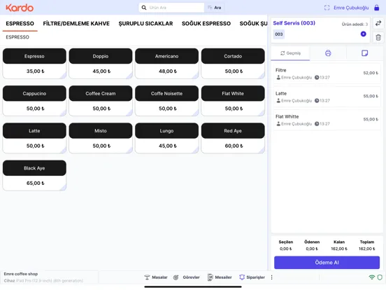 Captures d'écran de Kardo POS iPad
