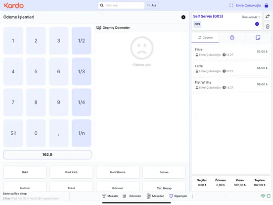 Captures d'écran de Kardo POS iPad