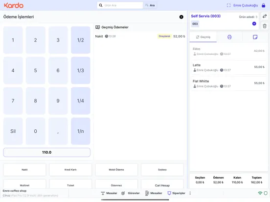 Captures d'écran de Kardo POS iPad
