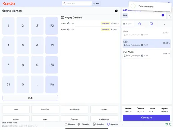 Captures d'écran de Kardo POS iPad