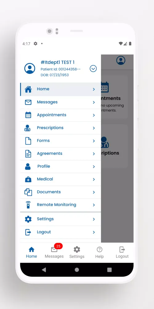 Screenshot di CCP Patient Portal