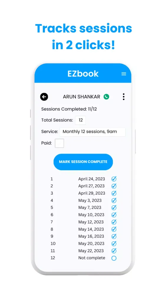 Tangkapan layar EZbook Fitness, Life Coach App