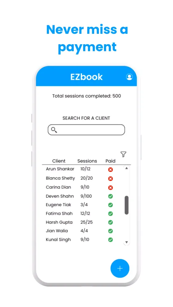 Tangkapan layar EZbook Fitness, Life Coach App