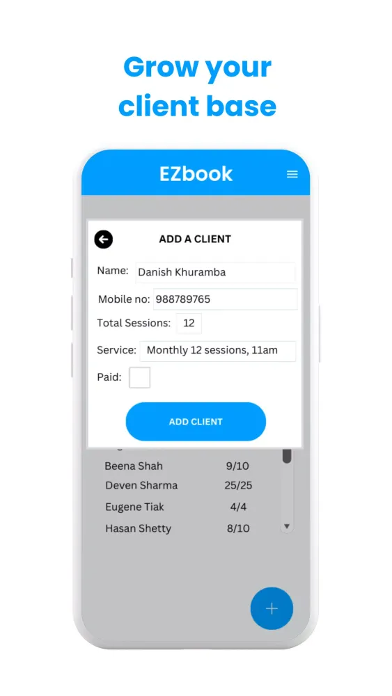 Tangkapan layar EZbook Fitness, Life Coach App