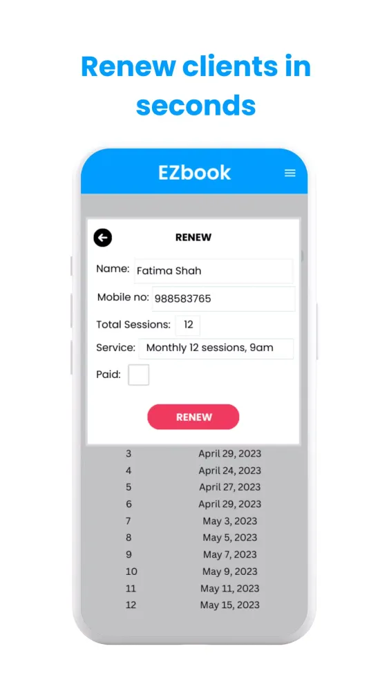 Tangkapan layar EZbook Fitness, Life Coach App