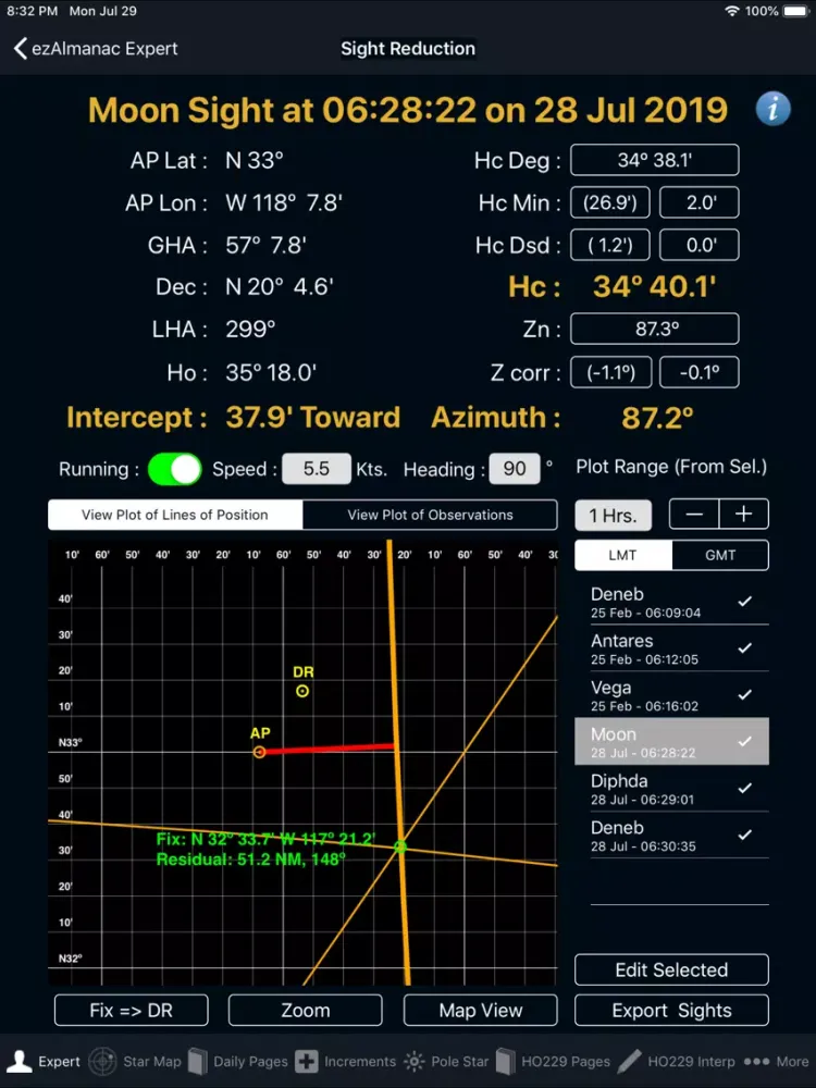 Скриншоты ezAlmanac Celestial Navigation iPad 