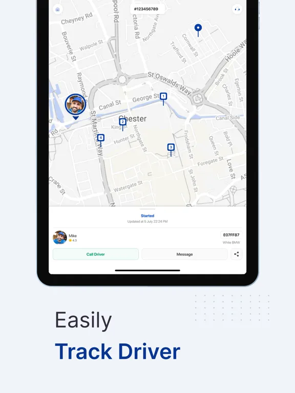 Tangkapan layar EzDelivery Customer iPad 