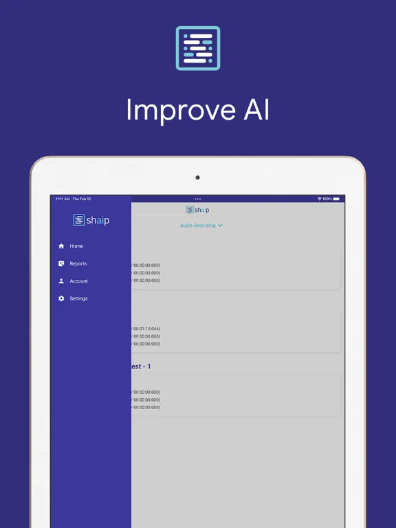 ภาพหน้าจอของ Shaip Recording App iPad 