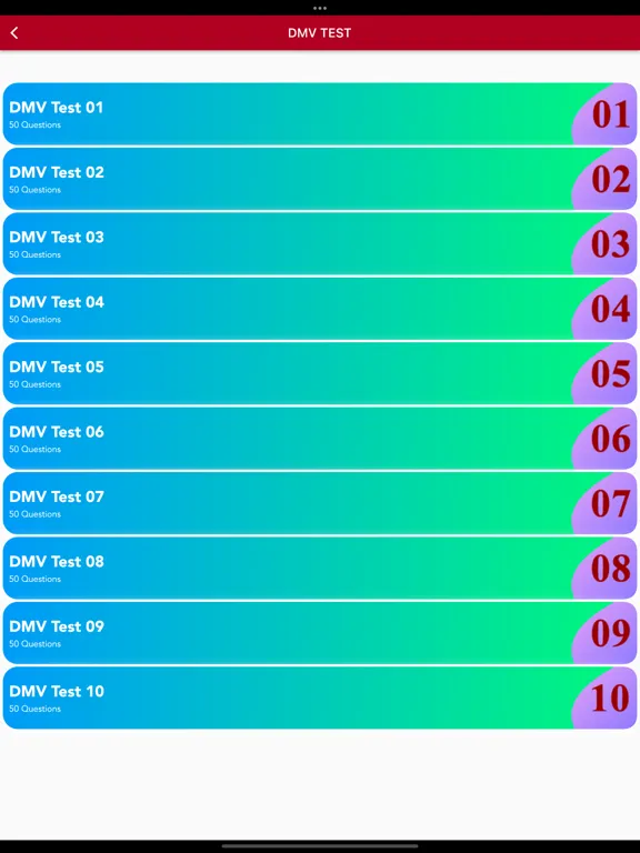 Tangkapan skrin Connecticut Basic Driving Test iPad 