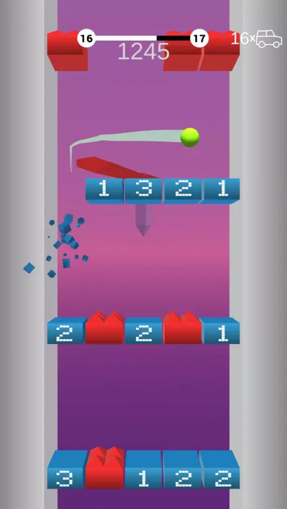Tangkapan layar Bounce on Bricks