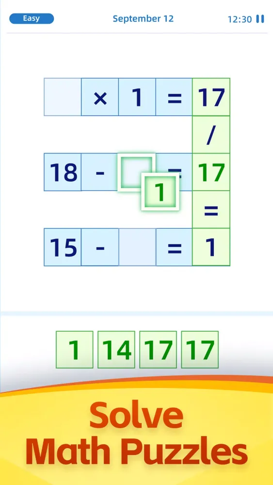 Math Puzzle Cross Number Game Ekran Görüntüleri