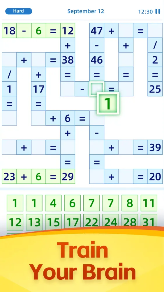 Math Puzzle Cross Number Game Ekran Görüntüleri