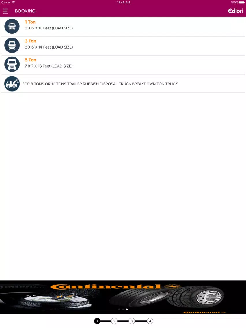 Tangkapan layar EZILORI DELIVERY APP iPad 