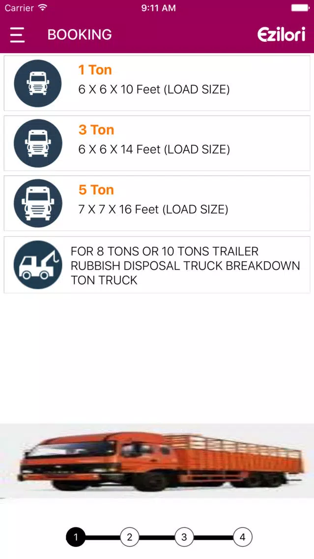 Tangkapan layar EZILORI DELIVERY APP