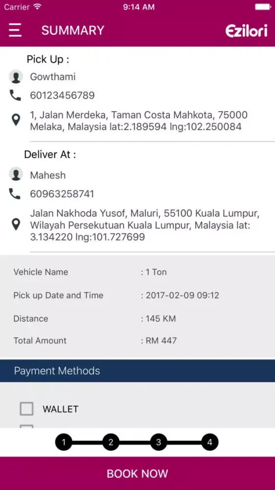 Screenshot di EZILORI DELIVERY APP