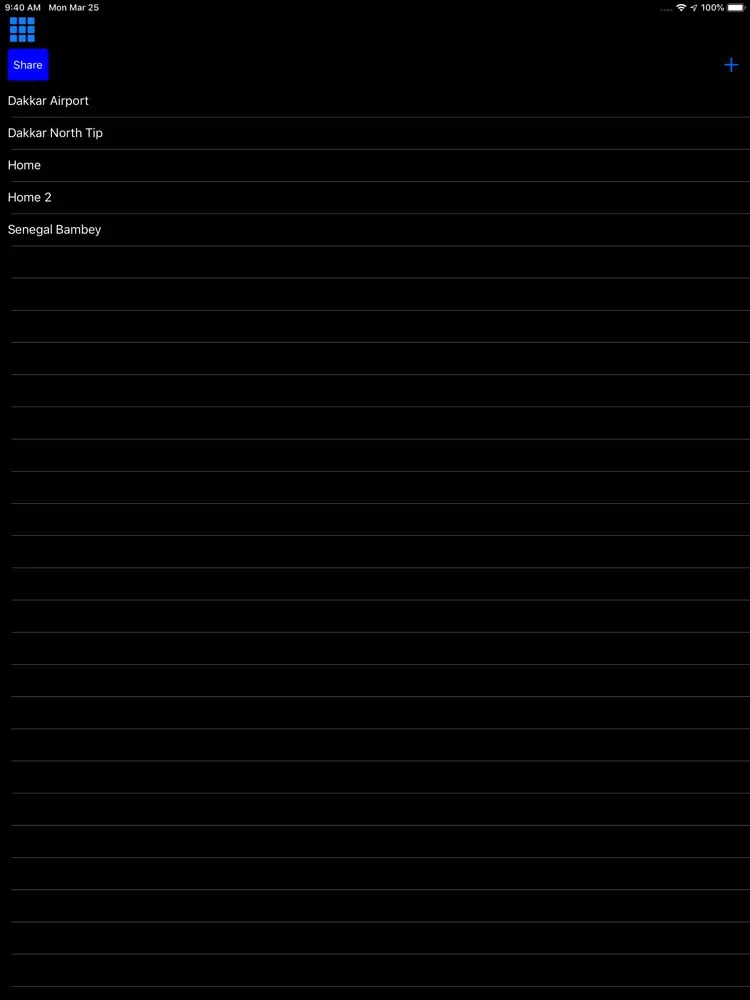 Tangkapan layar ezLife Driver iPad 