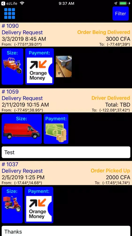 Tangkapan layar ezLife Driver