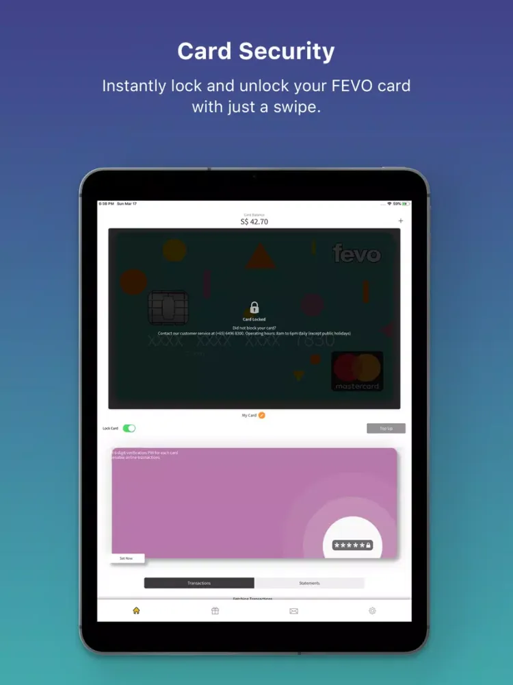 FEVO Prepaid Mastercard® iPad  Ekran Görüntüleri