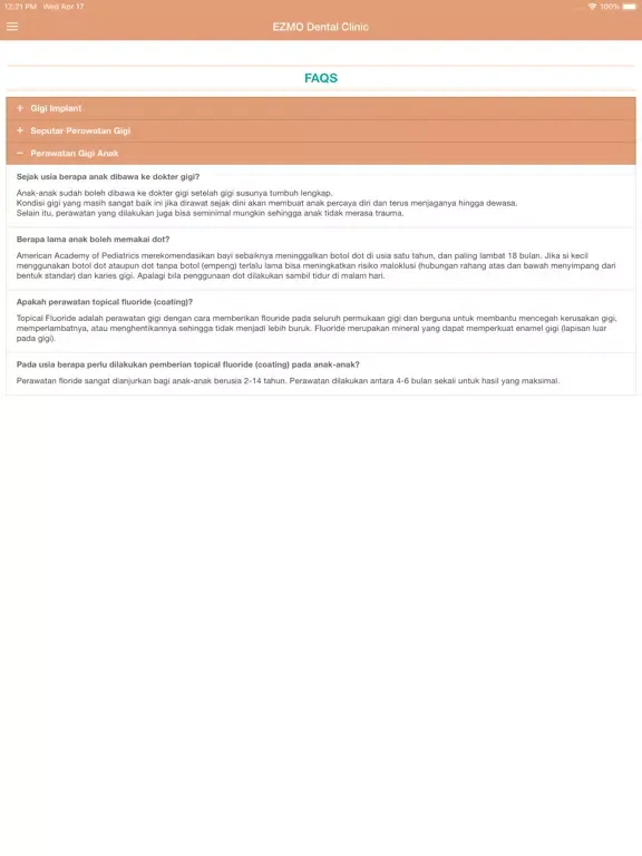 Capturas de tela do Ezmo Dental Clinic iPad 