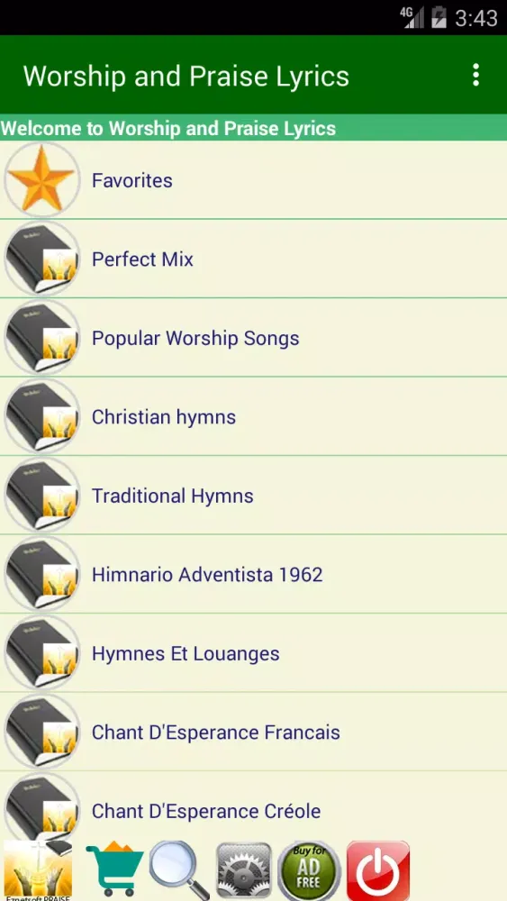 Worship and Praise Lyrics Screenshots