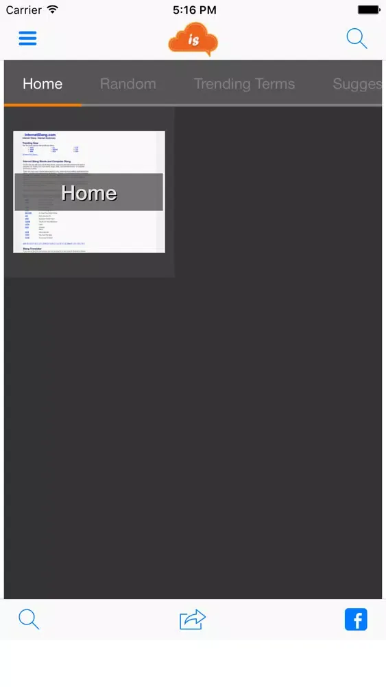 Screenshot di InternetSlang