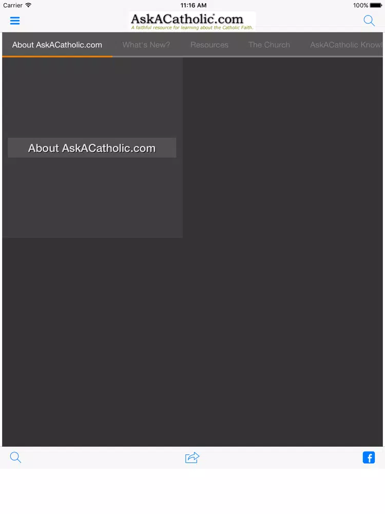 AskACatholic.com iPad  Screenshots