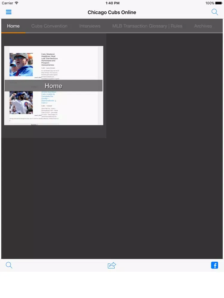 News for Chicago Cubs Online iPad  스크린샷