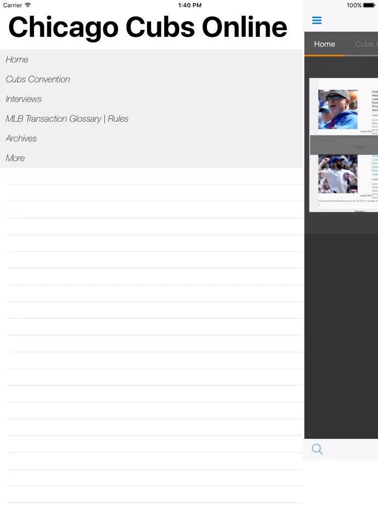 News for Chicago Cubs Online iPad  스크린샷