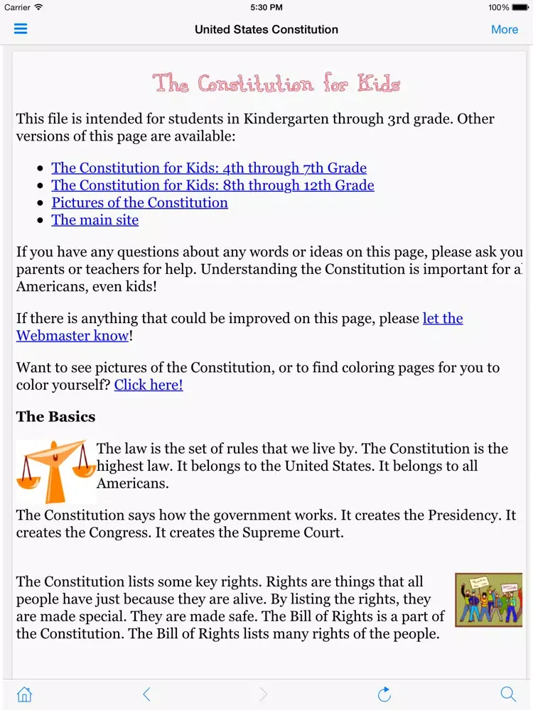 Zrzuty ekranu U.S. Constitution - usconstitution.net iPad 