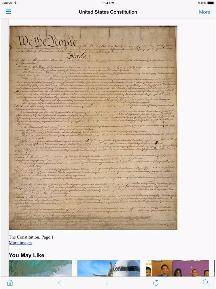 Zrzuty ekranu U.S. Constitution - usconstitution.net iPad 