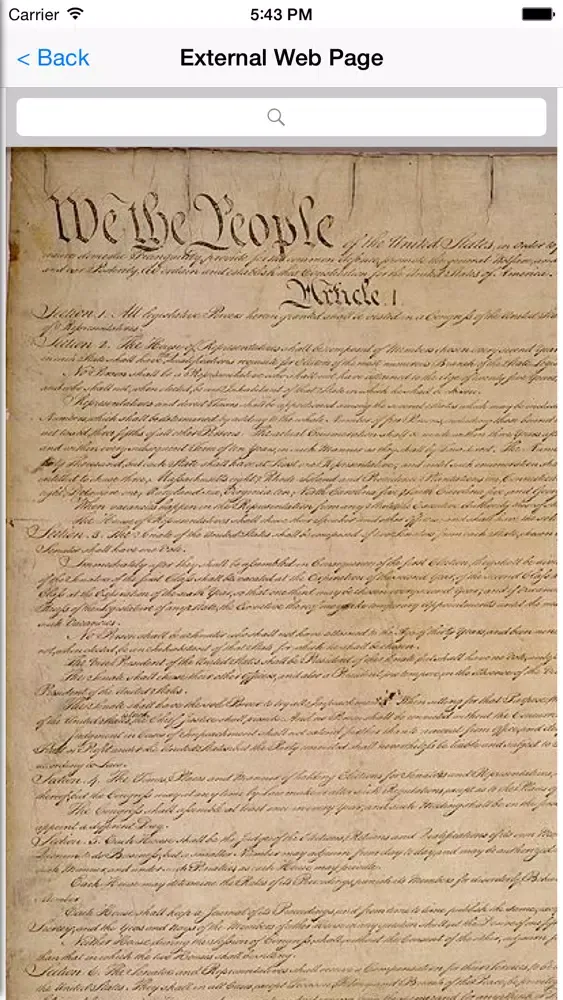 Zrzuty ekranu U.S. Constitution - usconstitution.net