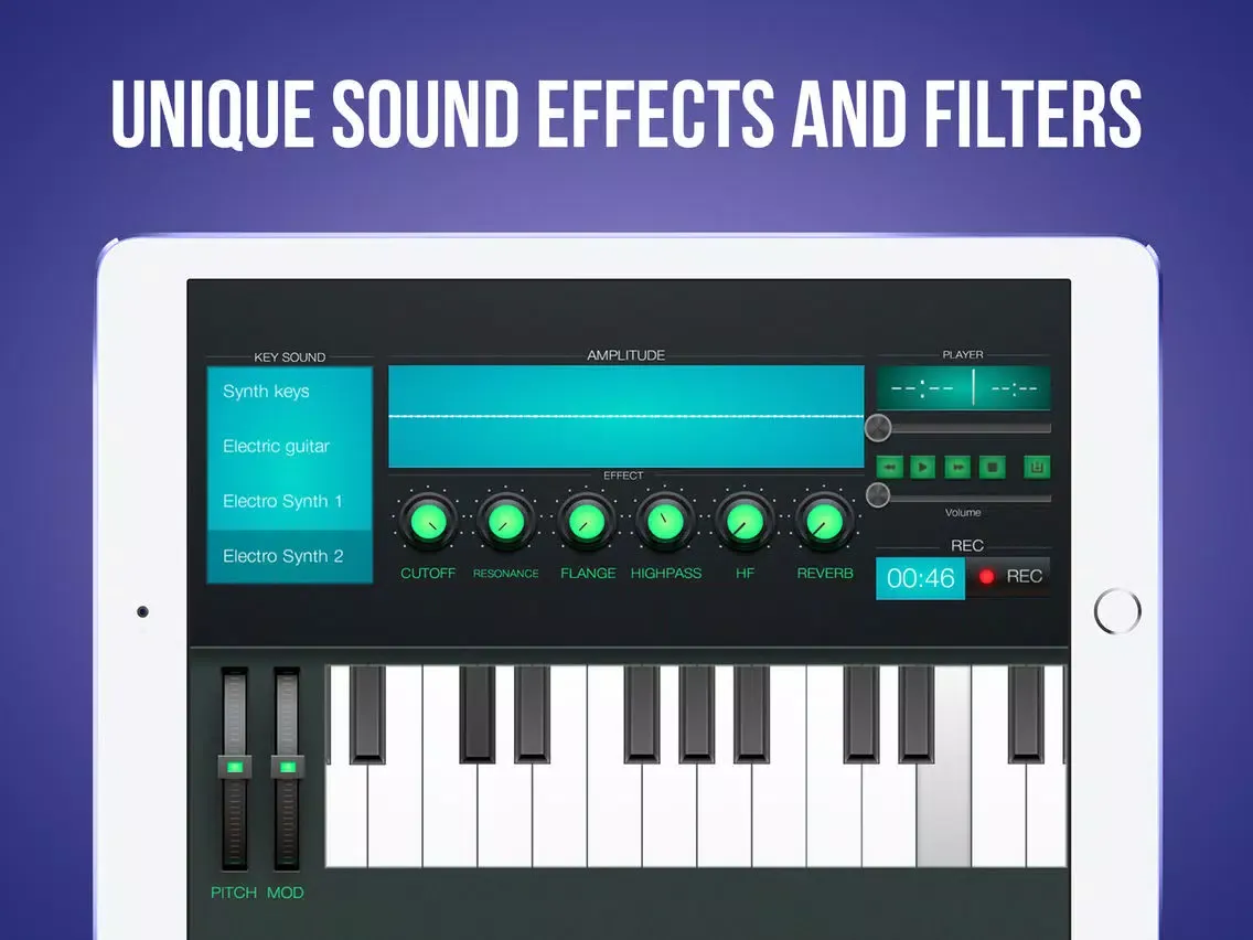 Ảnh chụp màn hình của Synth Station Keyboard iPad 