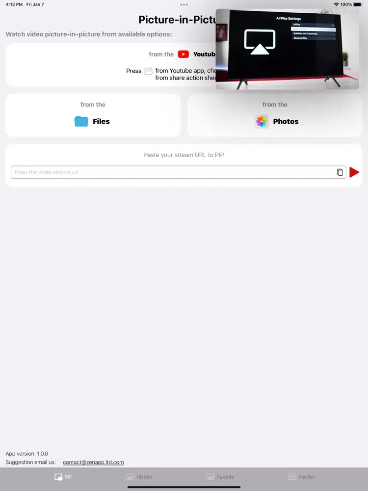 Скриншоты PiP Video player for Youtube iPad 