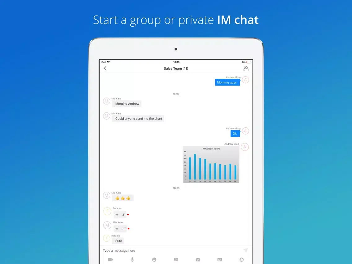 Tangkapan skrin ezTalks Video Meetings iPad 
