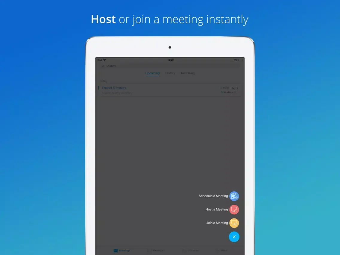 Tangkapan skrin ezTalks Video Meetings iPad 