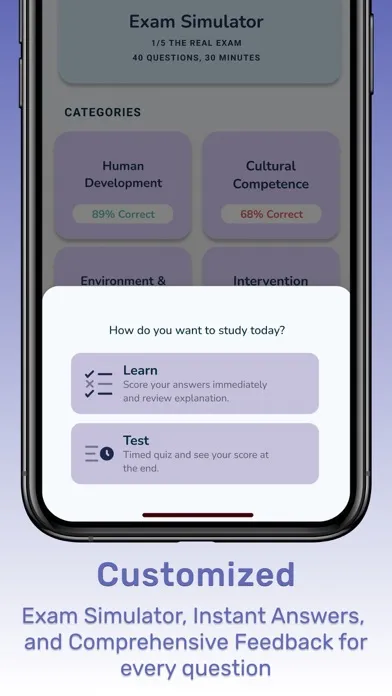 Ảnh chụp màn hình của ASWB 2024 Exam Prep Practice