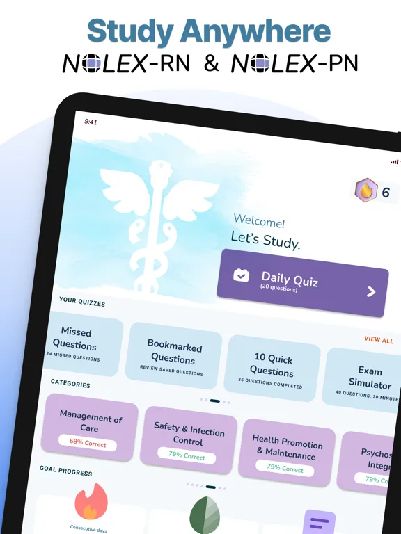Capturas de pantalla de NCLEX RN PN 2025 Practice Test iPad 