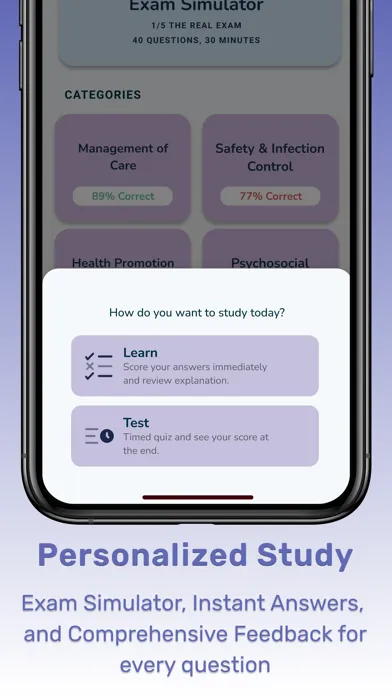 Capturas de pantalla de NCLEX RN PN 2025 Practice Test