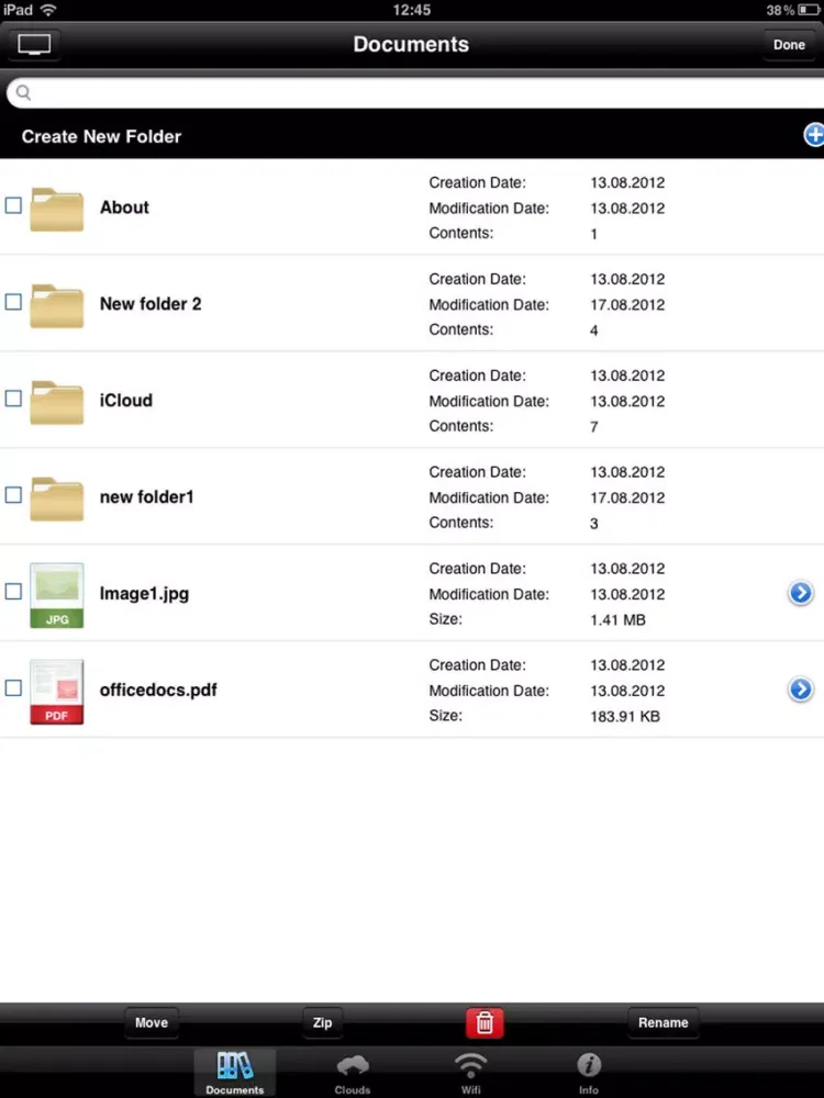 File Manager iPad  Screenshots