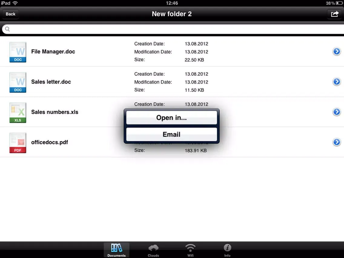 File Manager iPad  Screenshots