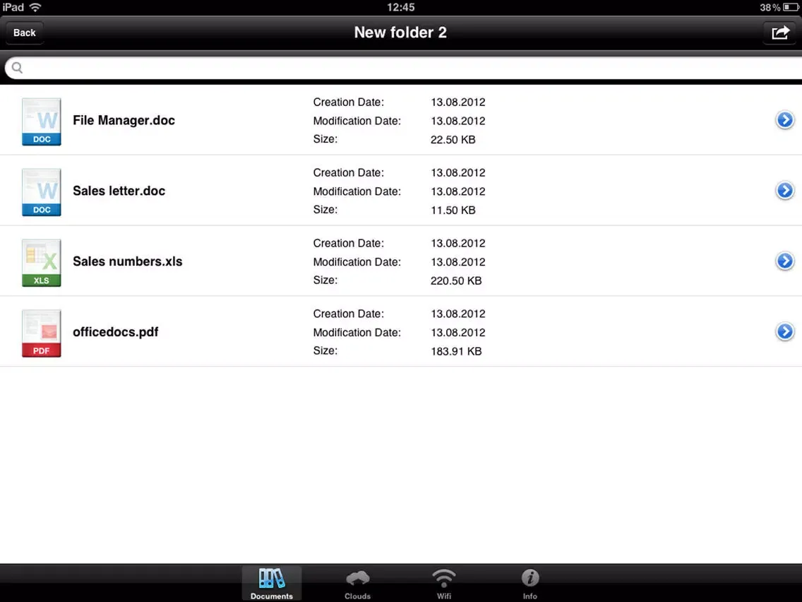 File Manager iPad  Screenshots