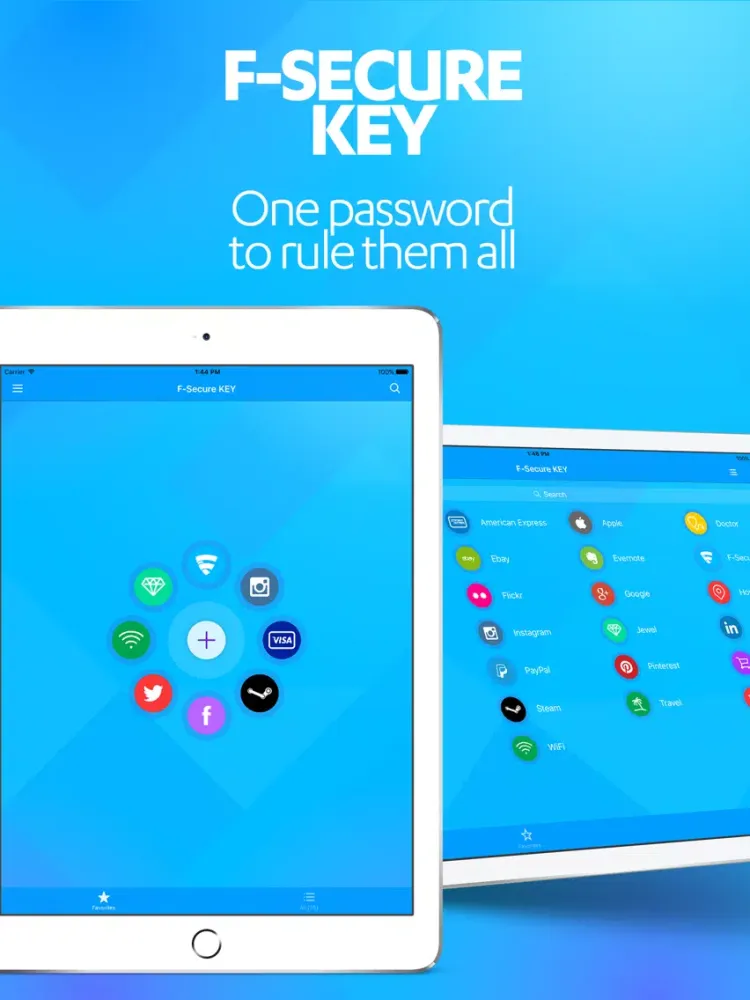 Capturas de tela do F-Secure KEY Password manager iPad 