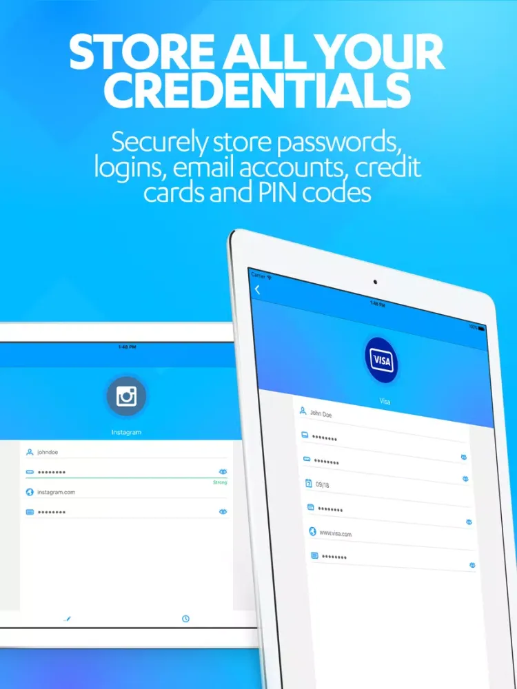 Capturas de tela do F-Secure KEY Password manager iPad 