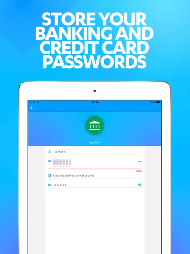 Capturas de tela do F-Secure KEY Password manager iPad 